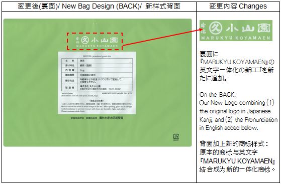 お知らせ:袋デザイン変更/Announcement: Change of Matcha Bag Design/公告:抹茶包装袋设计样式变更
